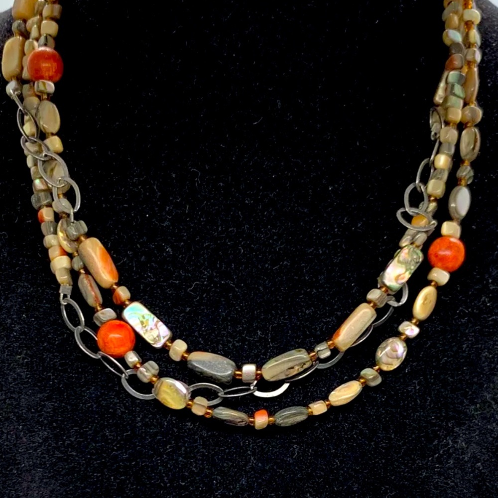 SILPADA Sterling Silver, Three Strand Fiesta
Fun Coral Abalone Necklace - Picture 6 of 10